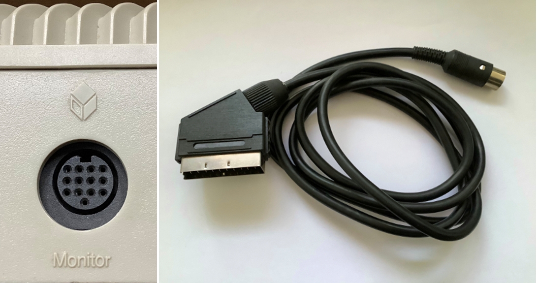 Atari ST RGB out (left) and SCART cable(right)